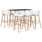 vidaXL Mesa alta y taburetes de bar 7 piezas negro y blanco vidaXL Mesa alta y taburetes de bar 7 piezas negro y blanco