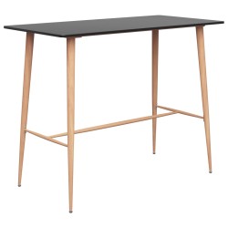 vidaXL Mesa alta y taburetes de bar 7 piezas negro y blanco