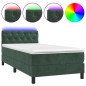 vidaXL Cama box spring colchón y LED terciopelo verde oscuro 80x200 cm vidaXL Cama box spring colchón y LED terciopelo verde oscuro 80x200 cm