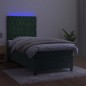vidaXL Cama box spring colchón y LED terciopelo verde oscuro 80x200 cm vidaXL Cama box spring colchón y LED terciopelo verde oscuro 80x200 cm