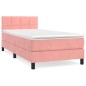 vidaXL Cama box spring con colchón terciopelo rosa 80x200 cm vidaXL Cama box spring con colchón terciopelo rosa 80x200 cm