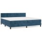 vidaXL Cama box spring con colchón terciopelo azul oscuro 200x200 cm vidaXL Cama box spring con colchón terciopelo azul oscuro 200x200 cm