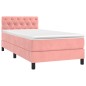 vidaXL Cama box spring con colchón terciopelo rosa 80x200 cm vidaXL Cama box spring con colchón terciopelo rosa 80x200 cm