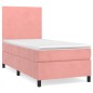 vidaXL Cama box spring con colchón terciopelo rosa 80x200 cm vidaXL Cama box spring con colchón terciopelo rosa 80x200 cm