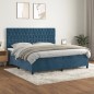 vidaXL Cama box spring con colchón terciopelo azul oscuro 200x200 cm vidaXL Cama box spring con colchón terciopelo azul oscuro 200x200 cm