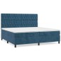 vidaXL Cama box spring con colchón terciopelo azul oscuro 200x200 cm vidaXL Cama box spring con colchón terciopelo azul oscuro 200x200 cm