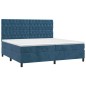 vidaXL Cama box spring con colchón terciopelo azul oscuro 200x200 cm vidaXL Cama box spring con colchón terciopelo azul oscuro 200x200 cm