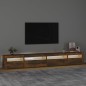 vidaXL Mueble de TV con luces LED roble ahumado 270x35x40 cm
