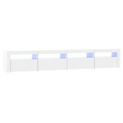 vidaXL Mueble de TV con luces LED blanco brillante 240x35x40 cm