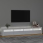 vidaXL Mueble de TV con luces LED blanco brillante 240x35x40 cm vidaXL Mueble de TV con luces LED blanco brillante 240x35x40 cm