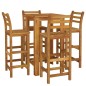 vidaXL Mesa y taburetes altos de jardín 5 pzas madera maciza acacia vidaXL Mesa y taburetes altos de jardín 5 pzas madera maciza acacia