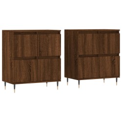 vidaXL Aparadores 2 piezas madera contrachapada marrón roble