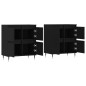 vidaXL Aparadores 2 uds madera contrachapada negro vidaXL Aparadores 2 uds madera contrachapada negro