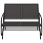 vidaXL Banco mecedora jardín acero y textilene negro 120,5x76x86,5 cm vidaXL Banco mecedora jardín acero y textilene negro 120,5x76x86,5 cm