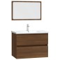vidaXL Set de muebles baño 2 pzas madera contrachapada marrón roble vidaXL Set de muebles baño 2 pzas madera contrachapada marrón roble