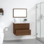 vidaXL Set de muebles baño 2 pzas madera contrachapada marrón roble vidaXL Set de muebles baño 2 pzas madera contrachapada marrón roble