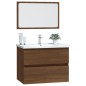 vidaXL Set de muebles baño 2 pzas madera contrachapada marrón roble vidaXL Set de muebles baño 2 pzas madera contrachapada marrón roble