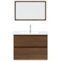 vidaXL Set de muebles baño 2 pzas madera contrachapada marrón roble vidaXL Set de muebles baño 2 pzas madera contrachapada marrón roble
