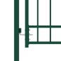 vidaXL Puerta de valla con picos acero verde 100x200 cm vidaXL Puerta de valla con picos acero verde 100x200 cm