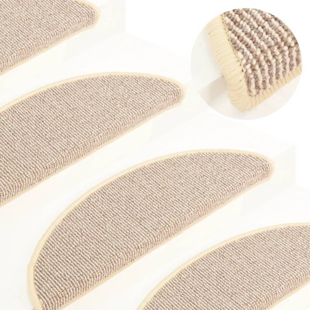 vidaXL Alfombras de peldaño escalera 15 uds blanco y marrón 56x17x3 cm