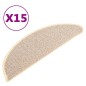 vidaXL Alfombras de peldaño escalera 15 uds blanco y marrón 56x17x3 cm vidaXL Alfombras de peldaño escalera 15 uds blanco y marrón 56x17x3 cm