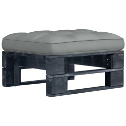 vidaXL Otomana de jardín de palets madera de pino impregnada negro