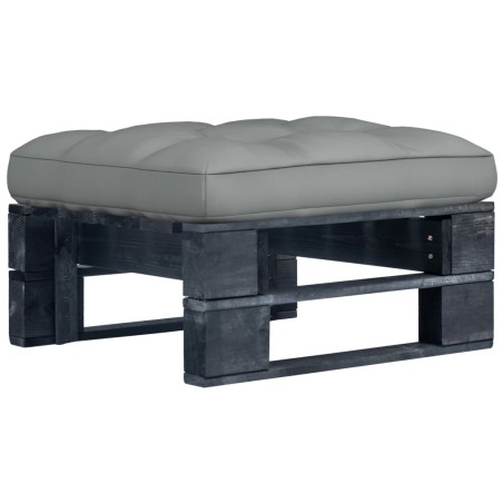 vidaXL Otomana de jardín de palets madera de pino impregnada negro