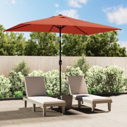 vidaXL Sombrilla de jardín con palo de metal 300x200 cm terracota
