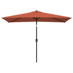 vidaXL Sombrilla de jardín con palo de metal 300x200 cm terracota
