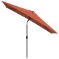 vidaXL Sombrilla de jardín con palo de metal 300x200 cm terracota