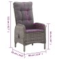 vidaXL Juego de comedor para jardín 3 piezas ratán sintético gris vidaXL Juego de comedor para jardín 3 piezas ratán sintético gris