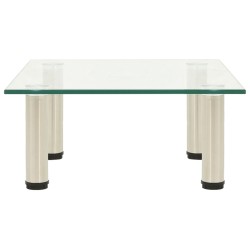 322760 vidaXL TV Stand Transparent 40x35x17 cm Tempered Glass