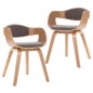 vidaXL Sillas de comedor 2 unidades madera curvada y tela gris taupe vidaXL Sillas de comedor 2 unidades madera curvada y tela gris taupe