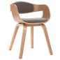 vidaXL Sillas de comedor 2 unidades madera curvada y tela gris taupe vidaXL Sillas de comedor 2 unidades madera curvada y tela gris taupe