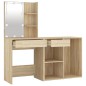 vidaXL Tocador con LED y armario madera contrachapada roble Sonoma vidaXL Tocador con LED y armario madera contrachapada roble Sonoma