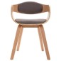 vidaXL Sillas de comedor 2 unidades madera curvada y tela gris taupe vidaXL Sillas de comedor 2 unidades madera curvada y tela gris taupe
