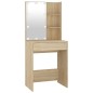 vidaXL Tocador con LED y 2 armarios madera contrachapada roble Sonoma vidaXL Tocador con LED y 2 armarios madera contrachapada roble Sonoma