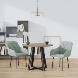 vidaXL Sillas de comedor 2 unidades terciopelo gris claro