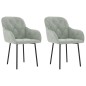vidaXL Sillas de comedor 2 unidades terciopelo gris claro vidaXL Sillas de comedor 2 unidades terciopelo gris claro