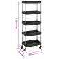 vidaXL Carrito de cocina 5 niveles hierro y ABS negro 42x29x128 cm vidaXL Carrito de cocina 5 niveles hierro y ABS negro 42x29x128 cm