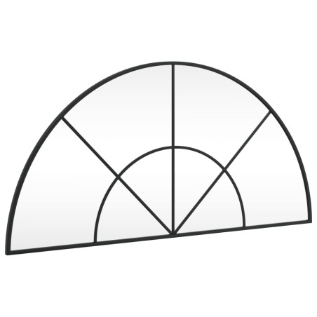 vidaXL Espejo de pared arco de hierro negro 100x50 cm