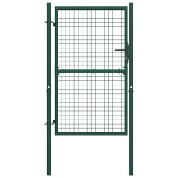 vidaXL Puerta de valla de acero verde 100x175 cm