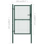 vidaXL Puerta de valla de acero verde 100x175 cm vidaXL Puerta de valla de acero verde 100x175 cm