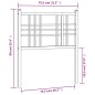 vidaXL Cabecero de metal blanco 75 cm vidaXL Cabecero de metal blanco 75 cm