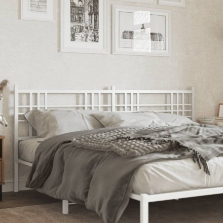 vidaXL Cabecero de metal blanco 180 cm