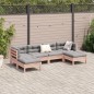 vidaXL Set de sofás jardín 6 pzas con cojines madera abeto Douglas vidaXL Set de sofás jardín 6 pzas con cojines madera abeto Douglas