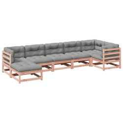 vidaXL Set de sofás jardín 7 pzas con cojines madera abeto Douglas