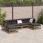 vidaXL Juego de sofás jardín 6 pzas con cojines madera pino impregnada vidaXL Juego de sofás jardín 6 pzas con cojines madera pino impregnada