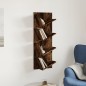 vidaXL Estantería de pared 4 niveles roble ahumado 33x16x90 cm vidaXL Estantería de pared 4 niveles roble ahumado 33x16x90 cm
