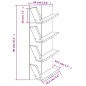 vidaXL Estantería de pared 4 niveles roble ahumado 33x16x90 cm vidaXL Estantería de pared 4 niveles roble ahumado 33x16x90 cm